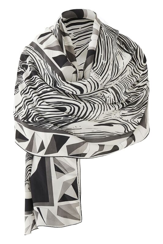 Double OO Silk Shawl Black - 3