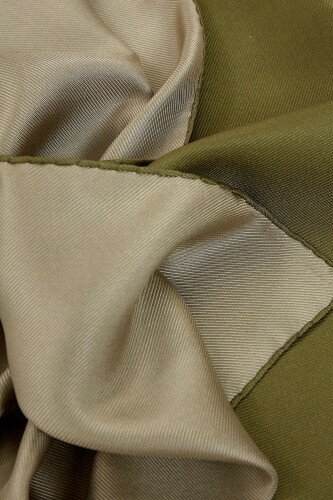Double Sided Twill Silk Scarf Beige - 3