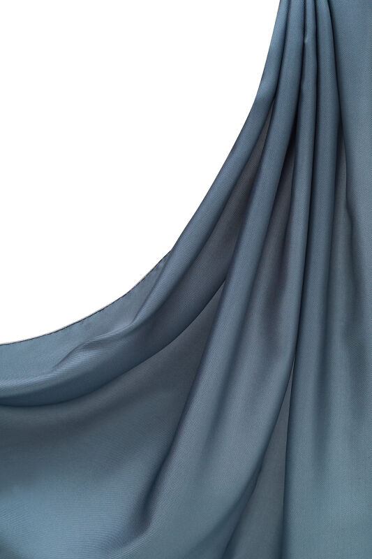 Double Sided Twill Silk Scarfl Blue - 5