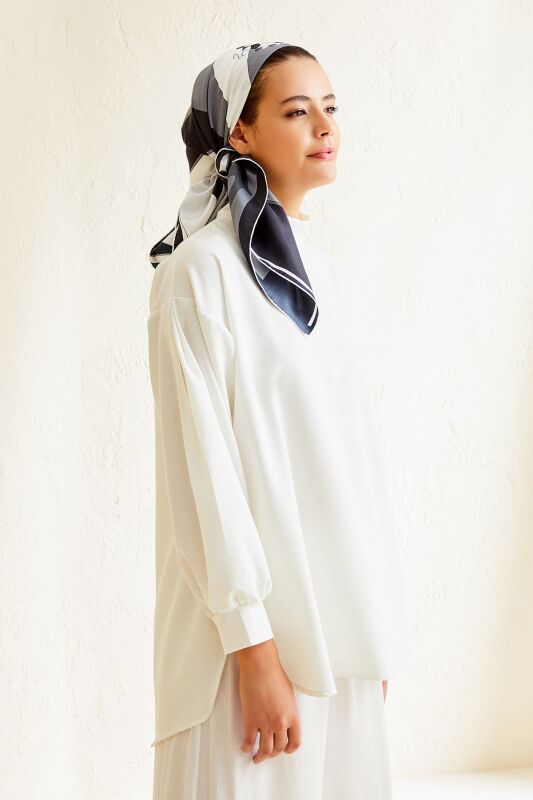 Dream Loop Twill Silk Scarf Black - 8