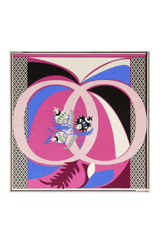 Dream Loop Twill Silk Scarf Fuchsia - 1