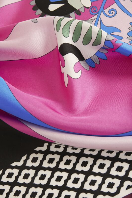 Dream Loop Twill Silk Scarf Fuchsia - 3