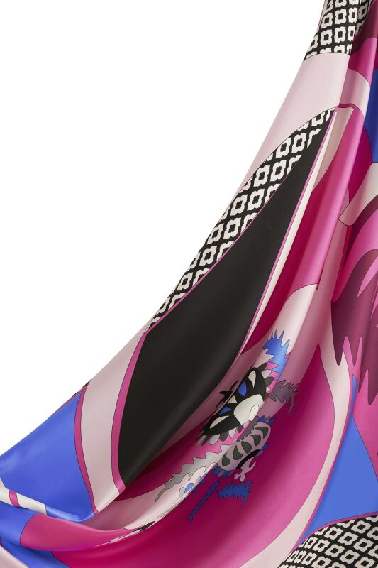 Dream Loop Twill Silk Scarf Fuchsia - 5