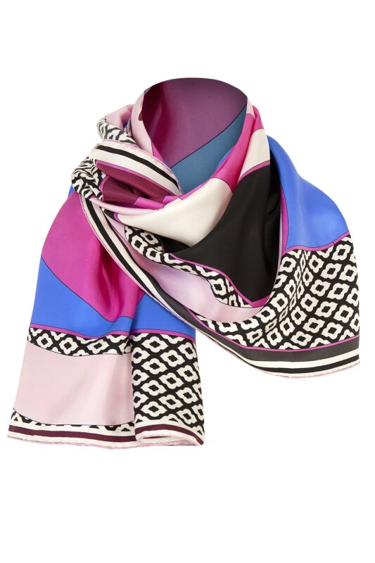 Dream Loop Twill Silk Scarf Fuchsia - 7
