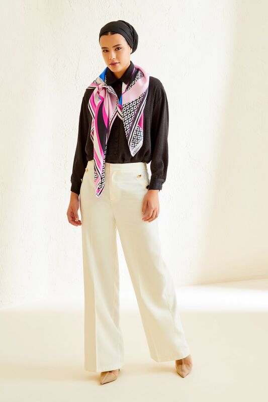 Dream Loop Twill Silk Scarf Fuchsia - 6