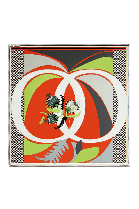 Dream Loop Twill Silk Scarf Orange - 1