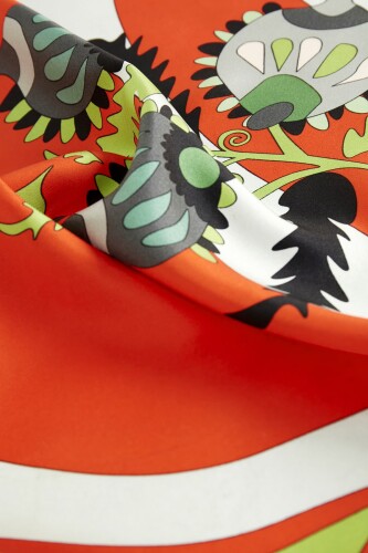 Dream Loop Twill Silk Scarf Orange - 3