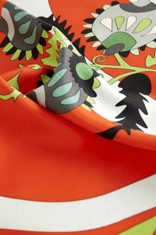 Dream Loop Twill Silk Scarf Orange - 3
