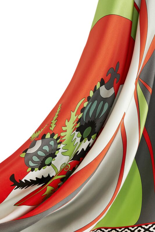 Dream Loop Twill Silk Scarf Orange - 5