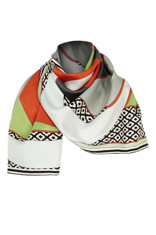 Dream Loop Twill Silk Scarf Orange - 7