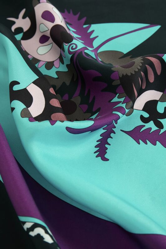 Dream Loop Twill Silk Scarf Turquoise - 3
