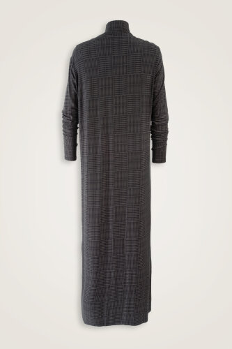 Duble I Antrasit Boğazlı Penye Elbise - Imannoor (1)