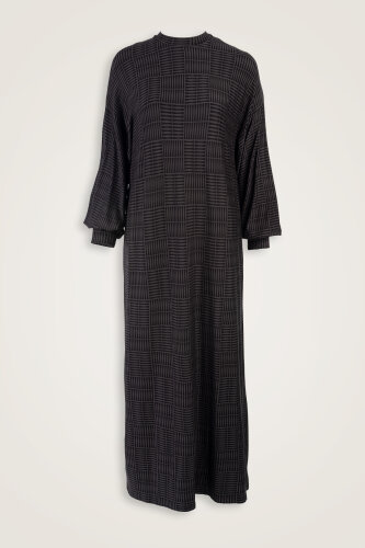 Duble I Antrasit Kol Ağzı Ribana Penye Elbise - 1