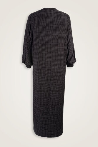 Duble I Antrasit Kol Ağzı Ribana Penye Elbise - 2