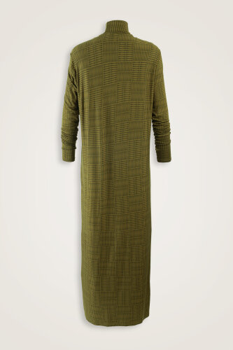 Duble I Haki Boğazlı Penye Elbise - Imannoor (1)