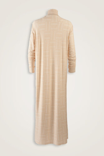 Duble I Krem Boğazlı Penye Elbise - Imannoor (1)