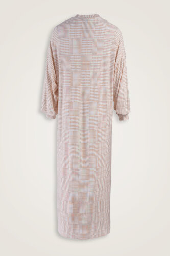 Duble I Krem Kol Ağzı Ribana Penye Elbise - Imannoor (2)