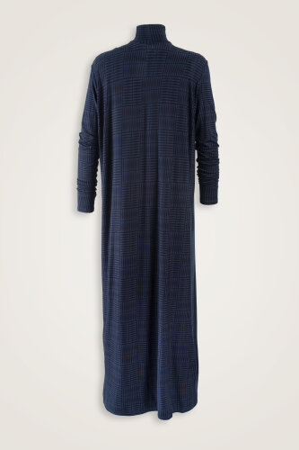 Duble I Lacivert Boğazlı Penye Elbise - Imannoor (2)