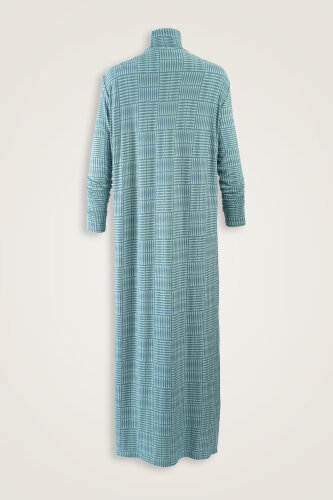 Duble I Mint Yeşili Boğazlı Penye Elbise - Imannoor (1)