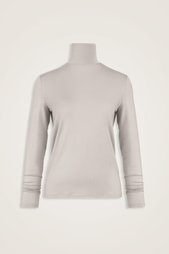 Düz Renk Açık Taş Kısa Penye Bluz - Imannoor