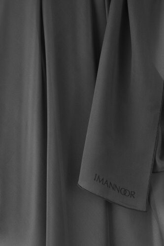 Düz Renk Antrasit Krep İpek Eşarp 110x110 - Imannoor (4)