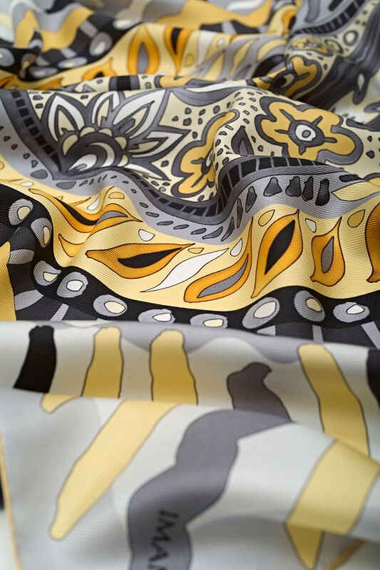 Eaves Silk Shawl Gold - 2