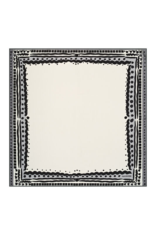 Edge Silk Scarf White - 2