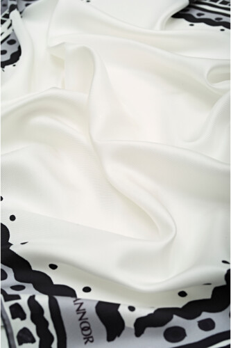 Edge Silk Scarf White - 3