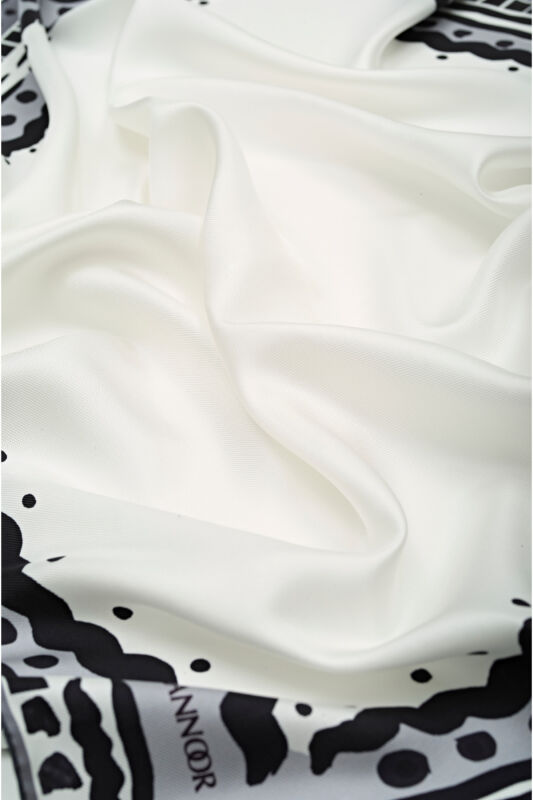 Edge Silk Scarf White - 3