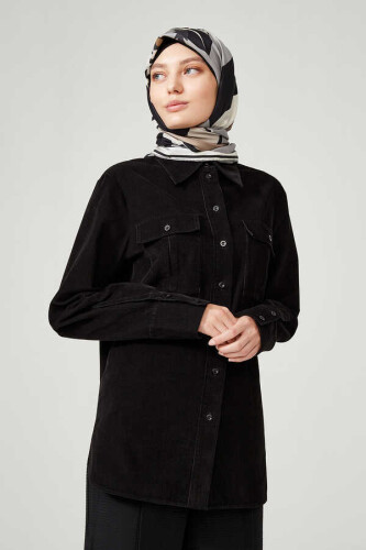 Fancy OO Siyah Tivil İpek Eşarp - 6