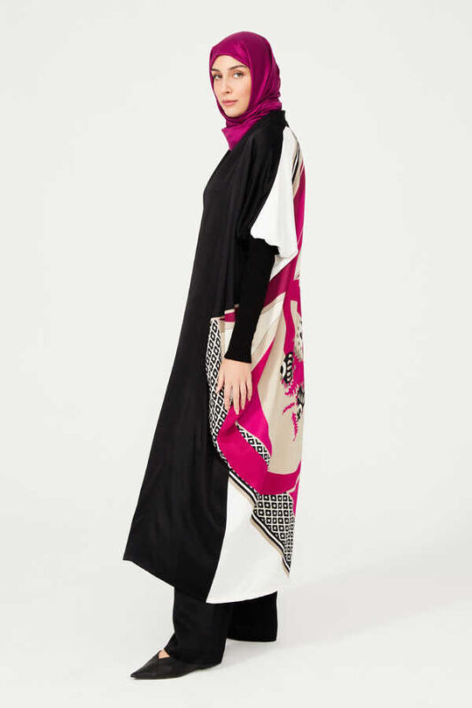 Fancy Uzun Mürdüm Kimono - 4