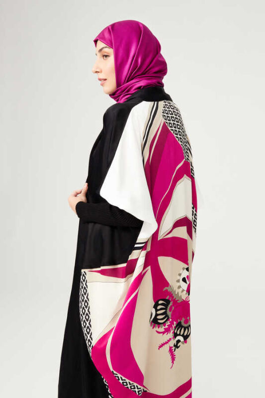 Fancy Uzun Mürdüm Kimono - 6