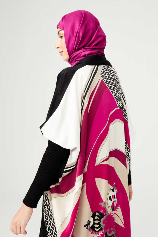 Fancy Uzun Mürdüm Kimono - 2
