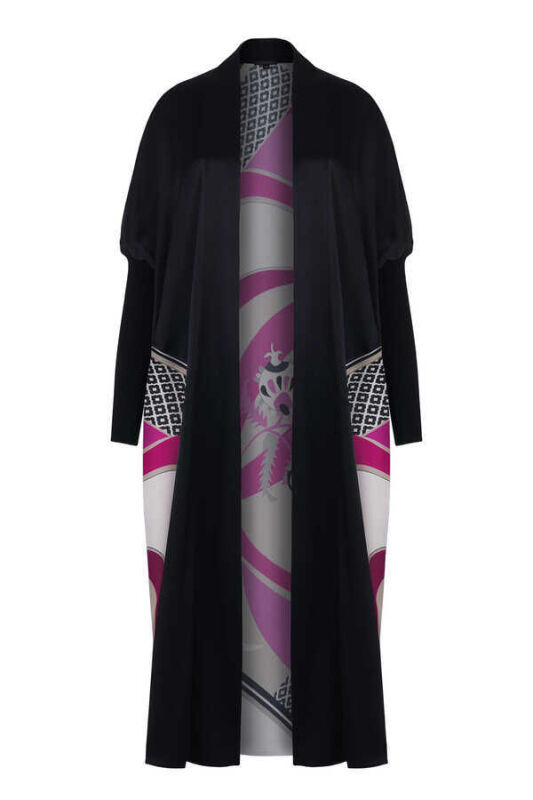 Fancy Uzun Mürdüm Kimono - 1