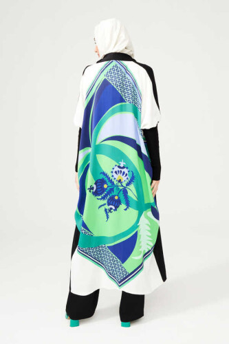 Fancy Uzun Yeşil Kimono - 2