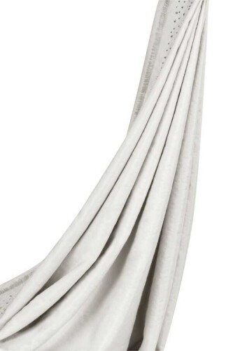 Fine Silk Solid Kırık Silk Shawl White - 2