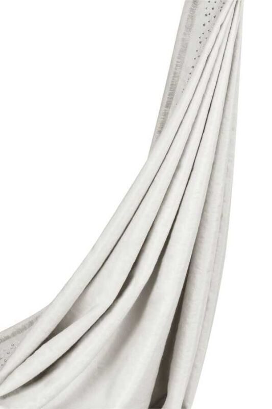 Fine Silk Solid Kırık Silk Shawl White - 2