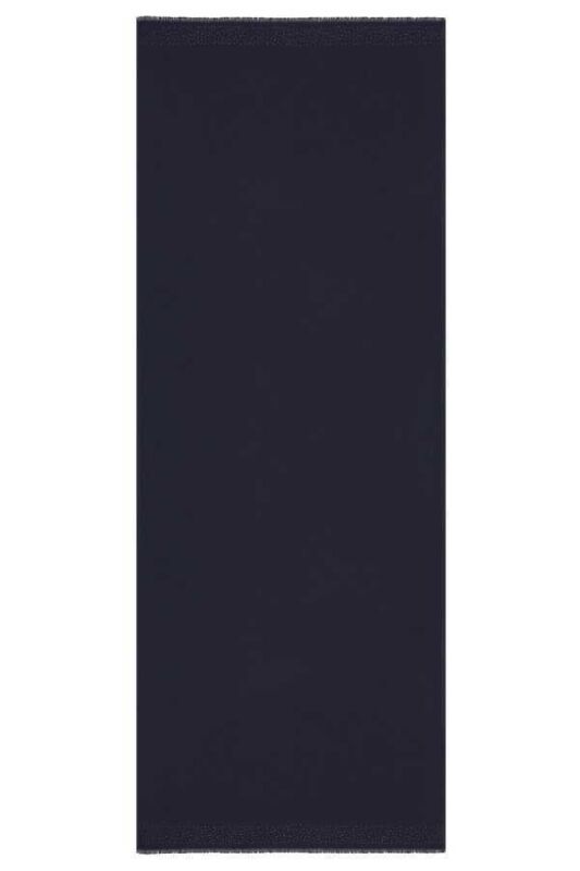 Fine Silk Solid Silk Shawl Dark Navy - 1