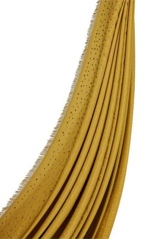 Fine Silk Solid Silk Shawl Gold - 5