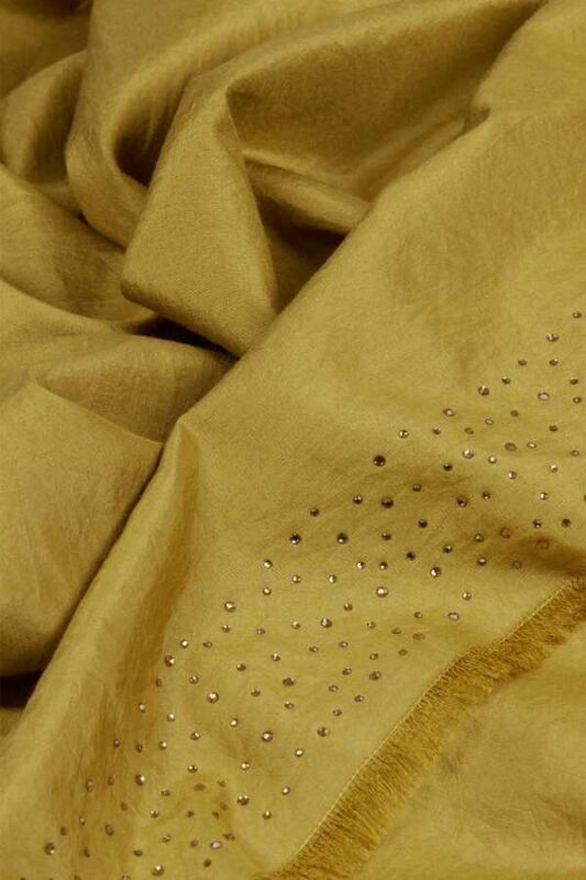 Fine Silk Solid Silk Shawl Gold - 3