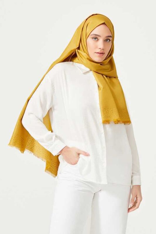 Fine Silk Solid Silk Shawl Gold - 2