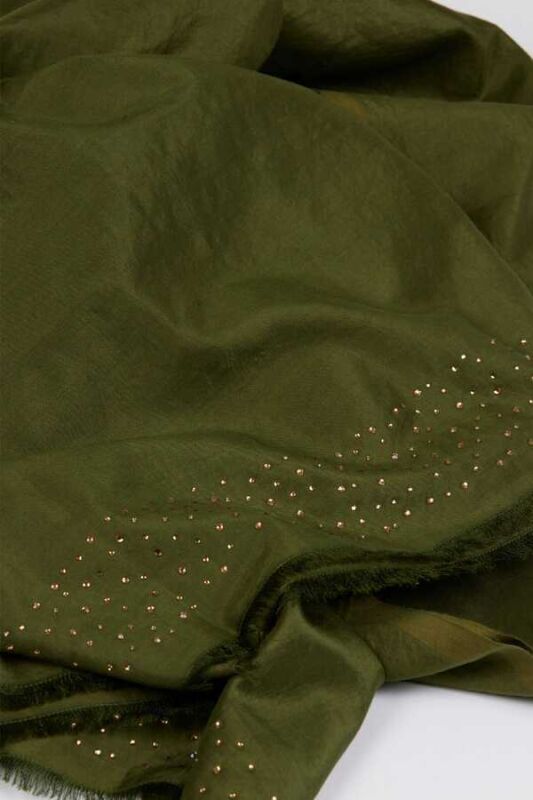 Fine Silk Solid Silk Shawl Green - 4