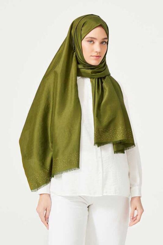 Fine Silk Solid Silk Shawl Green - 6