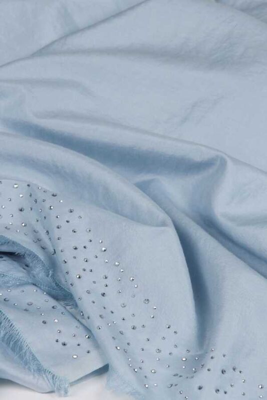 Fine Silk Solid Silk Shawl Spring Blue - 3