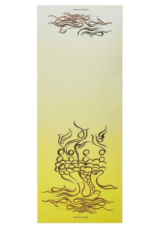 Fish and Bird Silk Shawl Yellow - 1