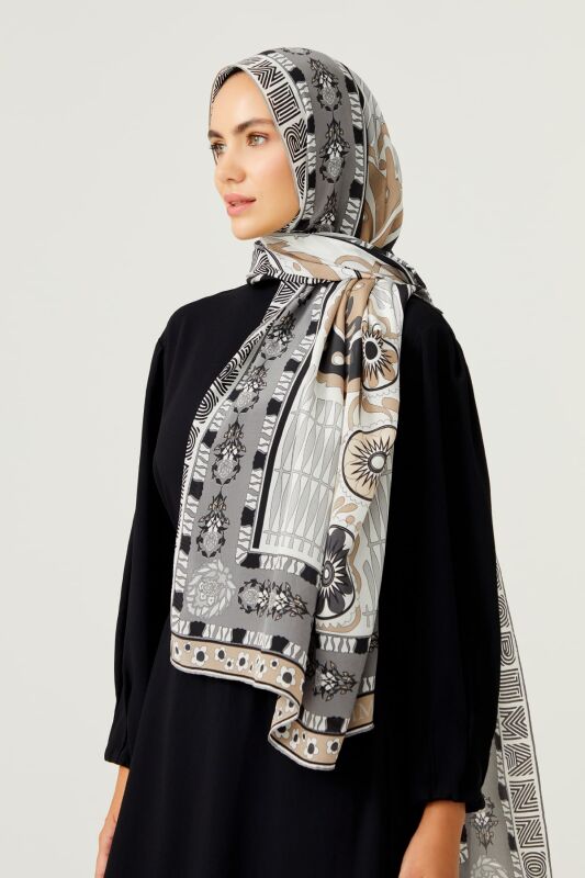 Flower of Mount Qaf Silk Shawl Green - 2