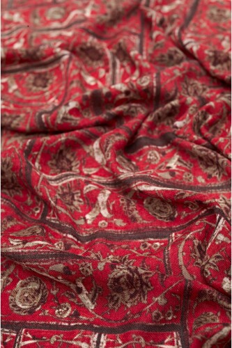 Fountain Wool Shawl Red - 3