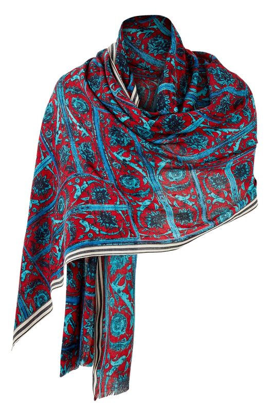 Fountain Wool Shawl Turquoise - 7