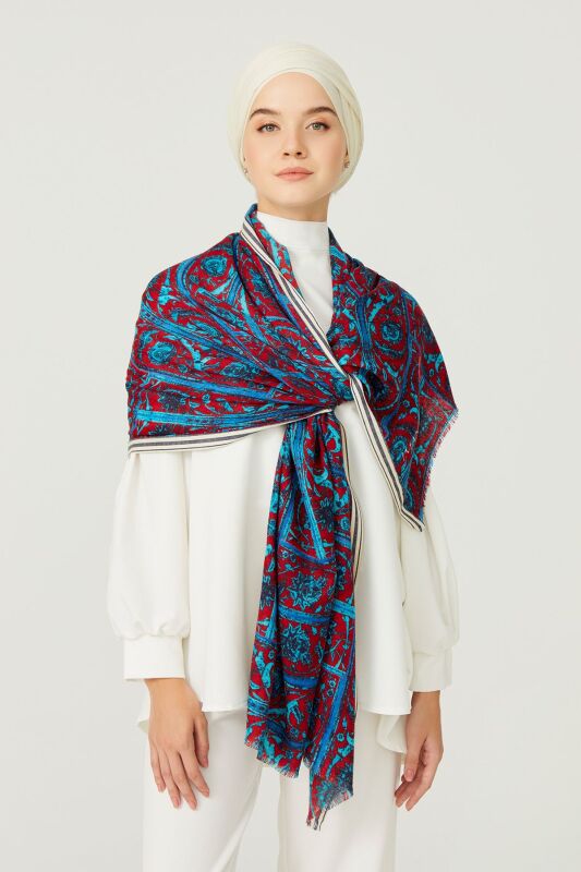 Fountain Wool Shawl Turquoise - 2