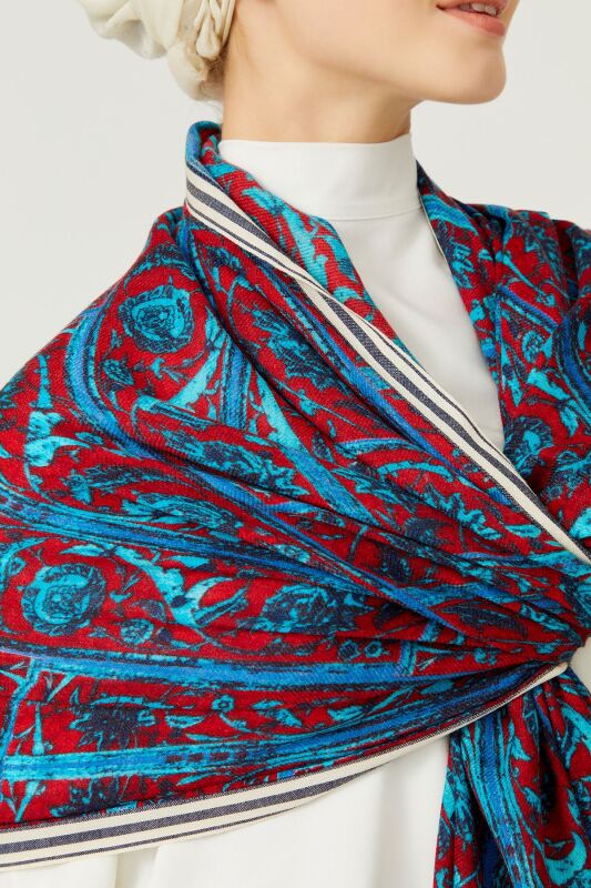 Fountain Wool Shawl Turquoise - 4